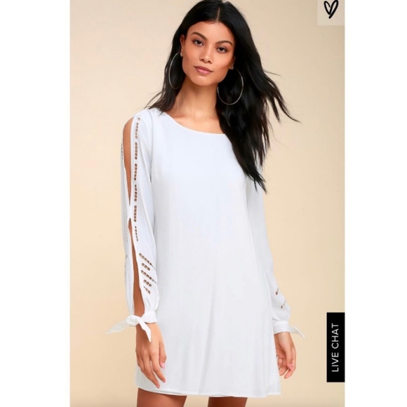 Lulus Dresses & Skirts - Lulus Bloomfield White Long Sleeve Shift Dress